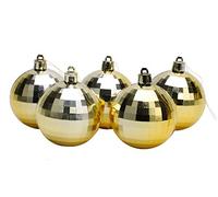 Christmas Concepts® Pack of 5-60mm Mirror Disco Baubles - Christmas Tree Decorations (Gold)