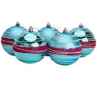 Christmas Concepts® Pack of 5 - Extra Large 100mm Luxury Christmas Tree Baubles - Shiny, Matte & Bead Decorated Baubles (Ice Blue & Purple)