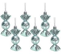 Christmas Concepts® Pack of 6-90mm Sweet Shaped Baubles - Shiny & Glitter Decorated - Christmas Tree Decorations (Mint Green)