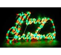 Christmas Concepts® Rope Light Merry Christmas Sign With Red/Green LED Lights With 8 Function Controller 72cm x 42cm