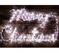 Christmas Concepts® Rope Light Merry Christmas Sign with White LED Lights with Sparkle Feature 72cm x 42cm