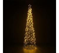 CHRISTMAS CONE TREE DECORATION LED LIGHTS STAR TOPPER XMAS INDOOR & OUTDOOR (7ft, Warm White)