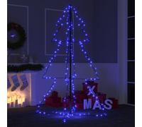 Christmas Cone Tree Metal Blue 150x98cm 200 LEDs Outdoor Indoor USB Cold White5m