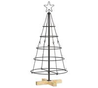 vidaXL Christmas Cone Tree with Stand Black 154 cm Steel