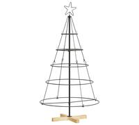 vidaXL Christmas Cone Tree with Stand Black 150 cm Steel, Living Room, Modern Christmas Dcor, Festive Ornamentation, Minimalist Tree, Elegant Holiday Accent, Seasonal Display, Centerpiece