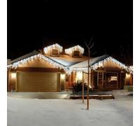 Christmas Connectable Icicle string Lights Outdoor Waterproof with 8 Multi-Function, Timer & Memory (Bright White, 20m)
