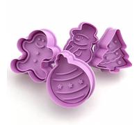 Christmas Cookie, 4pcs Snowmand Christmas Tree Biscuits, Holiday Cookie Molds, Cookie Stamps Mold for Christmas Party Decoration Baking Tools