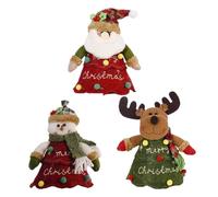 Christmas Cookie Bags, Zipper Storage Pouch | 3D Doll Santa Snowman Deer Christmas Fruit Bags | for Candy Goodie Cookie Holiday Party Celebration