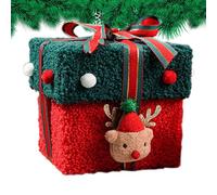 Christmas Cookie Box - Festive Snack Container | 5.12in Flannel Holiday Treat Holder | Reusable Gift Basket for Chocolate Candy Fruits Handicrafts Party Favor Stocking Stuffer Home Office