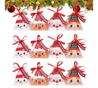 Christmas Cookie Boxes 16 Pieces with Red Ribbons