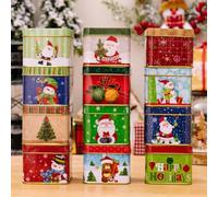 Christmas Cookie Boxes,Christmas Cookie Containers with Lids, Festive Holiday Card Holders for Candy Cash Jewelry,Metal Tin Small Box Stocking Stuffers Xmas Party Favors,Random Sent, (1pcs)