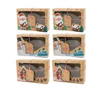 Christmas Cookie Boxes | Clear Window Storage Case - with Clear Window Christmas Goodie Boxes | for Party Favors, Birthdays, Holidays, Winter Festivals, Baking, Bakeries, Boys, Girls