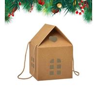 Christmas Cookie Boxes - House Shaped Containers, Festive Snack Holders, Festive Candy Packaging, Paper Craft Design, Decorative Storage of Chocolate Fruits for Parents