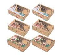 Christmas Cookie Boxes with Window - Cupcake Candy Holder Containers | with Clear Window Christmas Party Boxes | for Party Favors, Birthdays, Holidays, Winter Festivals, Baking, Bakeries, Boys, Girls