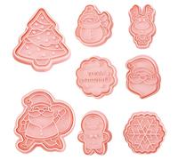 Christmas Cookie Cutter 8PCS/Set Reusable 3D Cookie Cute Santa Claus Xmas Tree Snowman Gingerbread Man for Baking Kitchen Tools|