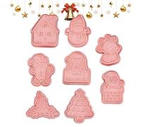 Christmas Cookie Cutter Set, 8-Piece Fudge Press Moulds, Festive Pastry Press Mould, for Baking Parents, Holiday, Beginners, Party Planner, Crafts, Lovers, Family, Meeting, Thanksgiving, Sandwiches