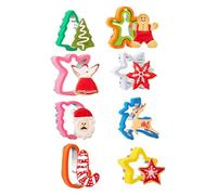 Christmas Cookie Cutter Set - 8-Piece Stainless Steel Baking Moulds, Snowflake Tree Gingerbread Santa Pastry Cutter Kit for Holiday Cakes Festive Party Home Kitchen Bakery Gift