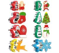 Christmas Cookie Cutter Set - 8-Piece Stainless Steel Baking Moulds, Snowflake Tree Gingerbread Santa Pastry Cutter Kit for Holiday Cakes Festive Party Home Kitchen Bakery Gift