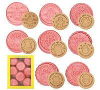 Christmas Cookie Cutter Set,8 Pieces 3D Plastic Cookie Stampers Santa Claus Xmas Tree Gingerbread Snowman Cutter Stamper Mold Biscuit Cutters for Christmas Baking
