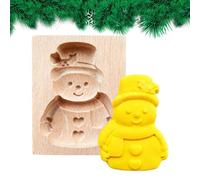 Christmas Cookie Cutter - Wooden Reusable Holiday Mold, Santa Tree Snowman Baking Tool, Fun Festive Press | Perfect for Shortbread, Cake, Dessert Treats At Home, Parties and Culinary Events