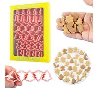 Christmas Cookie Cutters Set, 7 Shapes, Holiday Baking Moulds for Gingerbread, Tree, Snowflakes, Candy Canes, Mini Fondant
