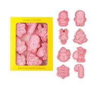 Christmas Cookie Cutters, Snowflake Cookie Cutter Set with Stamps, 9/10PCS 3D Creates Design, Detailed Snowflake Plunger