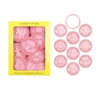 Christmas Cookie Cutters, Snowflake Cookie Cutter Set with Stamps, 9/10PCS 3D Design, Plunger Detailed Snowflake Creates