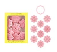 Christmas Cookie Cutters, Snowflake Cookie Cutter Set with Stamps, 9/10PCS 3D Detailed Snowflake Creates Plunger Design,