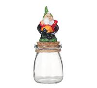 Christmas Cookie Jar - Gnome Jars Food Storage Container Decorative Jar | Adorable 16cm Food Storage Container, Decorative Glass Jars with Lid