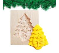 Christmas Cookie Mold, Wooden Tree Santa Cookie Cutter, Funny Festive Baking Tool, Deep Carved Design and Comfortable Handle, Kitchen Baking Supplies for Holiday Dessert Part