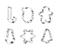 Christmas Cookie Molds, Stainless Steel Snowman Candy Cane, Christmas Pie Cutters Baking Mold Set, for Food Fondant Cheese Dessert Pastry Winter Party Kids Adults Family