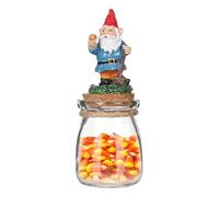 Christmas Cookie Tin - Decorative Glass, Food Storage Container, Gnome Cookie Container, 16 cm Large Storage Container for Food, Decorative Jars with Lid for Buffet, Coffee, Flour