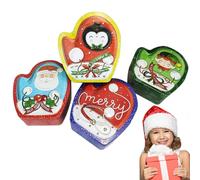 Christmas Cookie Tins | Christmas Tinplate Boxes,Decorative Cookie Containers, Set of 4 Candy Tinplate Boxes for Christmas Holiday