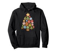 Christmas Cookie Tree Gingerbread Ornaments Snowflake Stars Pullover Hoodie