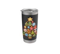 Christmas Cookie Tree Gingerbread Ornaments Snowflake Stars Stainless Steel Insulated Tumbler