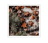 Christmas Cookies Canvas Wall Art Rustic Holiday Pictures Artwork Prints Festive Food Modern Photography Mural for Kitchen Home Decor 80x80cm Frameless