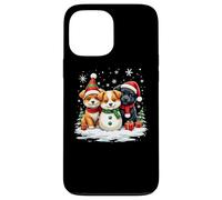 Christmas Corgi Puppies Snowman Dog Trio Santa Claus Snow Case for iPhone 13 Pro Max