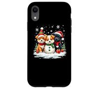Christmas Corgi Puppies Snowman Dog Trio Santa Claus Snow Case for iPhone XR