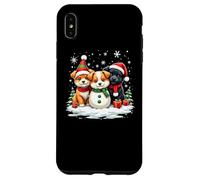 Christmas Corgi Puppies Snowman Dog Trio Santa Claus Snow Case for iPhone XS Max
