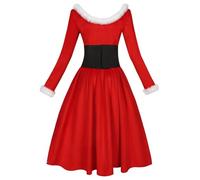 Christmas Cosplay Costume Elegant Party Dress Holiday Themed Gown Festive Family Gathering Role Play Dresses Stage Performance Celebrations Events Funny Novelty Outfits