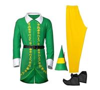 Christmas Cosplay Full Set With Hat & Boots | Breathable Fabric Fantasy Costume - Festival Ren-Faire Halloween Themed-Event Outfit For Cosplay Enthusiasts