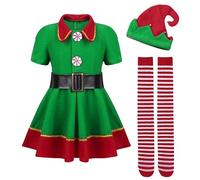 Christmas Costume, Christmas Outfit Complete Costume Clothes Party Funny Festive Outfit Green And Red With Authentic Details, Christmas Costume Sets For Family Teen And Child