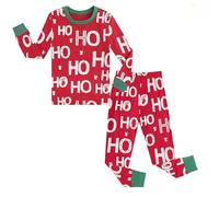 Christmas Costume For Girls Boys Two-Piece Santa Claus Cosplay Outfit Set Long Sleeve Holiday Party Child Fancy Dress Crew Neck Elastic Waist Suit Comfortable Soft Dress Up Costumes