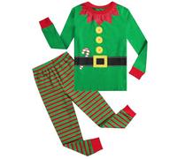 Christmas Costume For Girls Boys Two-Piece Santa Claus Cosplay Outfit Set Long Sleeve Holiday Party Child Fancy Dress Crew Neck Elastic Waist Suit Comfortable Soft Dress Up Costumes