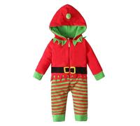 Christmas Costume Kids,Fall Winter Outfits 0-12M Boys Romper 18-24 Months Fleece Baby Bodysuit Before Kids Costumes My First Hat Little Sister Clothes (f#Red,3-6 Months)