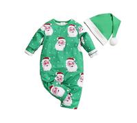 Christmas Costume Kids,Fall Winter Outfits 0-12M Boys Romper 18-24 Months Fleece Baby Bodysuit Before Kids Costumes My First Hat Little Sister Clothes (a#Green,0-3 Months)