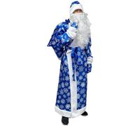 Christmas Costume Unisex Adult Elegant Festive Celestial Snowflake Design With Starry Night Santa Hat Sack Formal Carnival Attire For Winter Holiday Party Gala Seasonal (Blue #2, One Size)