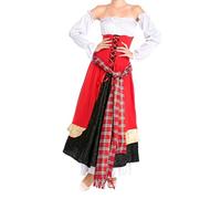 Christmas Costumes Cosplay Costumes Elegant Attire For Beer Fest And Performances Off Shoulder Dress Versatile For All Seasons(Red,One Size)