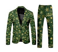 Christmas Costumes,Elegant Everyday Men’s Suit Set with Modern Tailored Fit and Comfortable Stretch Fabric for Distinctive and Social Occasions (Green, XXXL)