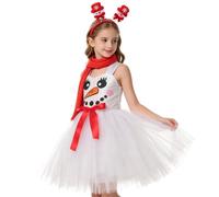 Christmas Costumes For Girl - 3 Pieces Red Scarf Cosplay Outfit & Holiday | Complete 3-Piece Festive Outfit - Includes A Cozy, Holiday-themed Costume Dress Along With A Matching Red Scarf To Complete